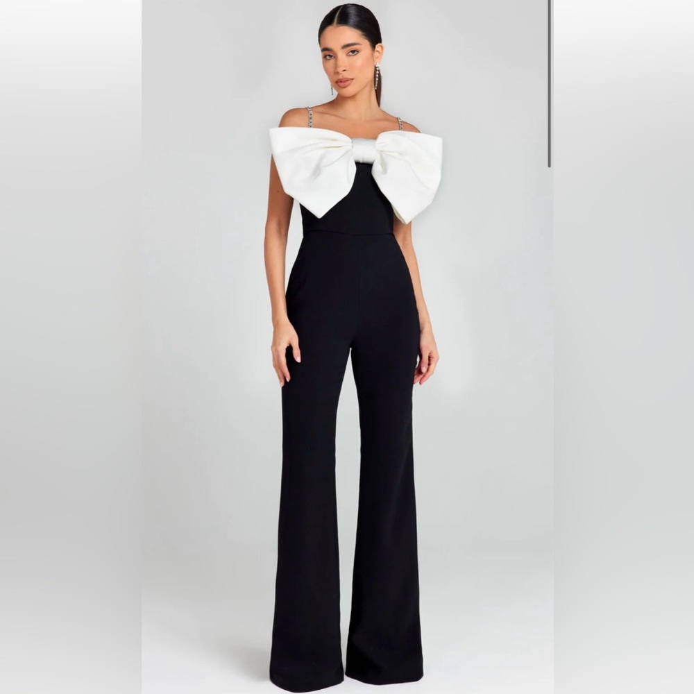 Nadine Merabi Jenny Bow jumpsuit